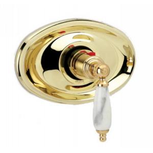 Phylrich - Carrara 3/4 Inch Thermostat, White Marble Lever Handles - Trim Only