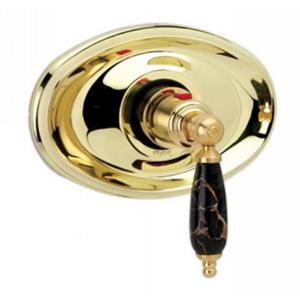 Phylrich - Carrara 3/4 Inch Thermostat, Black Marble Lever Handles - Trim Only