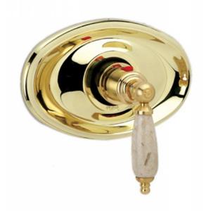 Phylrich - Carrara 3/4 Inch Thermostat, Beige Marble Lever Handles - Trim Only