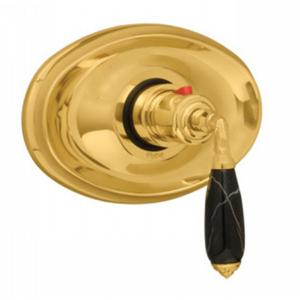 Phylrich - Valencia 3/4 Inch Thermostat Black Marble Lever Handles - Trim Only