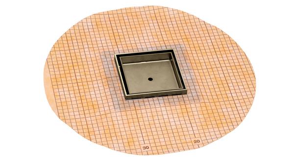 Infinity Drain - 5 x 5 Inch Flanged Tile Drain Strainer with Factory Applied Schluter® Kerdi Membrane