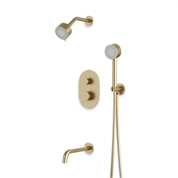 Artos - Opera Thermostatic Shower Trim Kit with Multifunction Shower Head, Hand Shower, Tub Filler