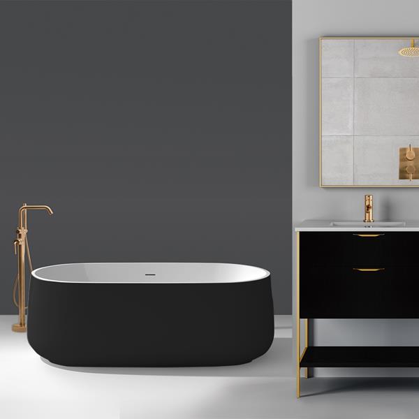 Lacava - Ottavo Free-Standing Soaking Bathtub Made Of White Solid Surface