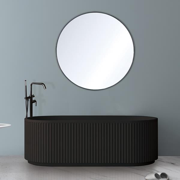 Lacava - Brio Free-Standing Soaking Bathtub With Fluted Detailing Made Of White Solid Surface