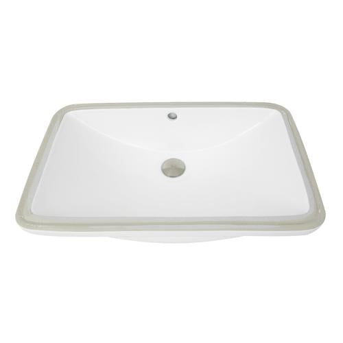 Nantucket Sinks - 23.5 Inch Rectangular Undermount Ceramic Vanity Sink in White