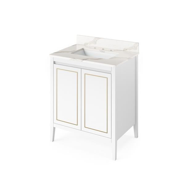 Jeffrey Alexander - 30 Inch Percival Vanity with Vanity Top and undermount rectangle bowl