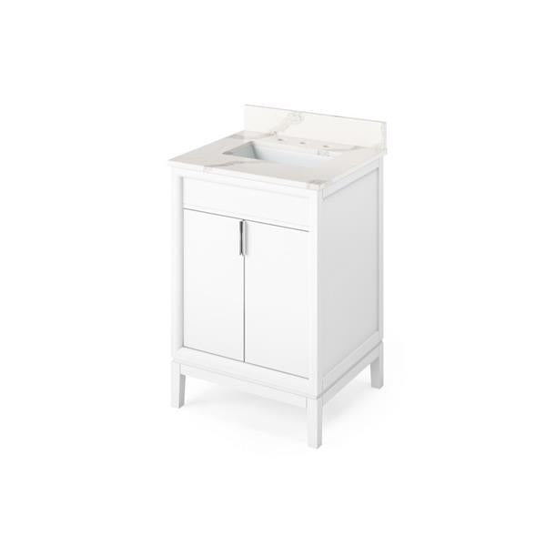 Jeffrey Alexander - 24 Inch Theodora Vanity with Vanity Top and undermount rectangle bowl