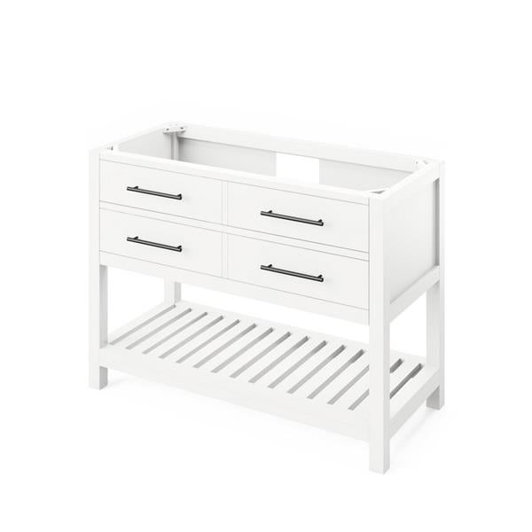 Jeffrey Alexander - 48 Inch Wavecrest Single Sink Free Standing Vanity Cabinet - Less Vanity Top