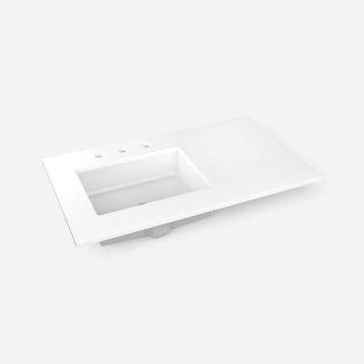 Robern - 37 X 22 Inch, Left Offset Vanity Top With Overflow