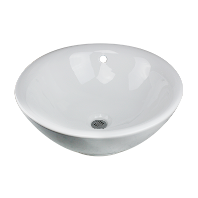 Nantucket Sinks - 17 Inch Round White Vessel Sink With Overflow