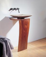 Stone Forest - L-Slab Hardwood Pedestal, 30 Inch High