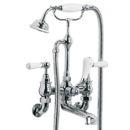 Lefroy Brooks - Classic White Lever Wall Mounted Bath/Shower Mixer