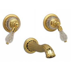 Phylrich - Louis XIV Cut Crystal Handle, Wall Mounted Lavatory Faucet - Trim Only
