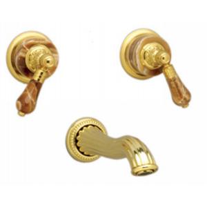 Phylrich - Versailles Brown Onyx Handle, Wall Mounted Lavatory Faucet - Trim Only
