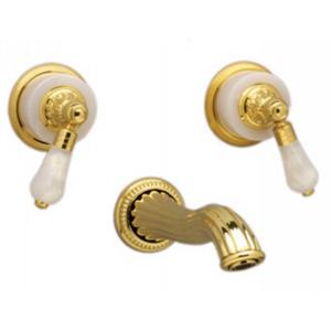 Phylrich - Versailles Pink Onyx Handle, Wall Mounted Lavatory Faucet - Trim Only