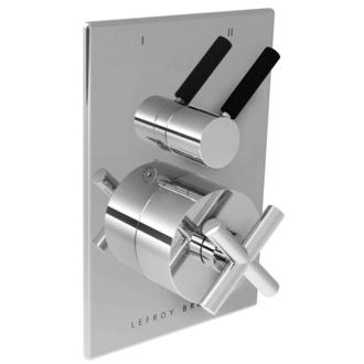 Lefroy Brooks - XO Cross Handle Pressure Balance Trim With Integrated Two-Way Diverter