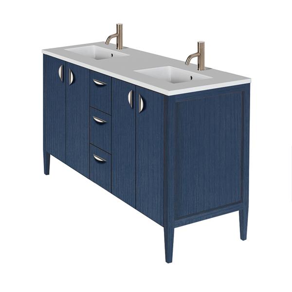 Lacava - Lunarossa Free-Standing Under-Counter Double Vanity With Two Sets Of Doors And Three Drawers(Pulls Included)