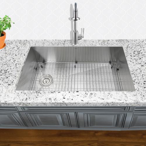 Nantucket Sinks - 32 Inch Pro Series Large Rectangle Single Bowl Undermount SS Kitchen Sink