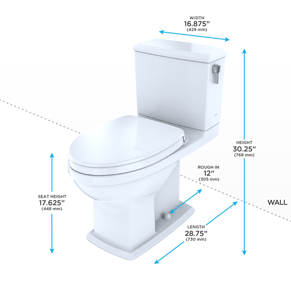 Toto - Connelly Washlet+ Two-Piece Elongated Dual Flush Toilet With Cefiontect And Right Hand Lever