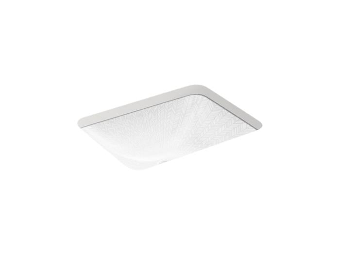 Kohler - Sartorial Herringbone Caxton 20 Inch Rectangular Undermount Vessel Bathroom Sink