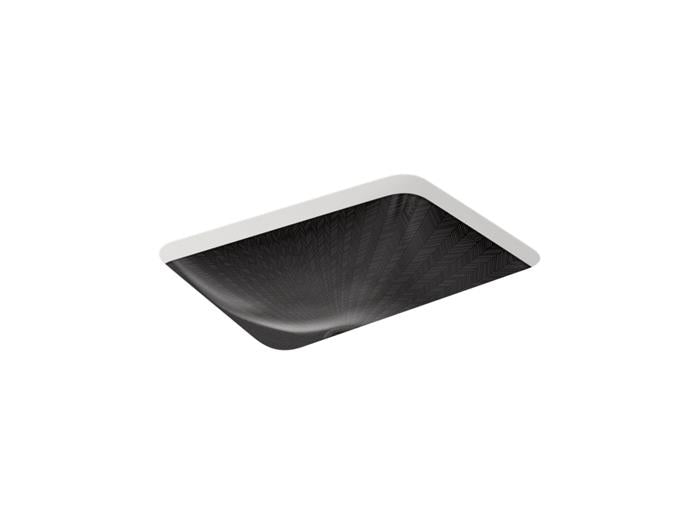 Kohler - Sartorial Herringbone Caxton 20 Inch Rectangular Undermount Vessel Bathroom Sink - Black Black