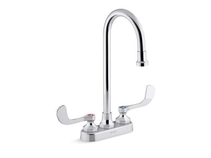 Kohler - Triton Bowe 1.0 Gpm Centerset Bathroom Sink Faucet, Gooseneck Spout And Wristblade Handles