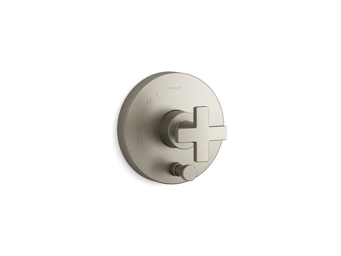 Kohler - Composed Rite-Temp Valve Trim With Push-Button Diverter And Cross Handle