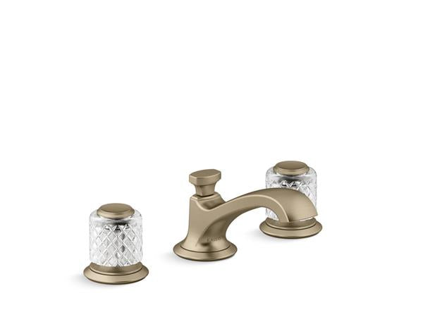 Kallista - Script Decorative Sink Faucet, Low Spout, Saint-Louis Clear Crystal Knob Handles