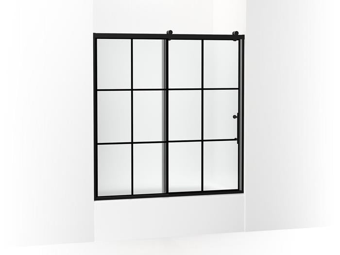 Kohler - Rely 3/8 Bath Door 62.5X60 Hdl - Matte Black