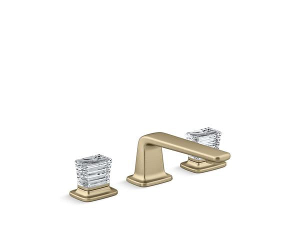 Kallista - Per Se Decorative Sink Faucet, Low Spout, Saint-Louis Clear Crystal Knob Handles