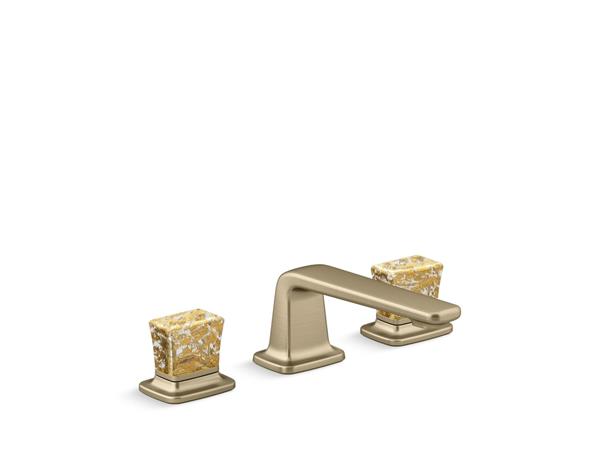 Kallista - Per Se Decorative Sink Faucet, Low Spout, Gold Flake Knob Handles