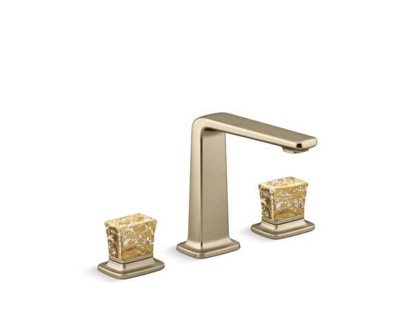 Kallista - Per Se Decorative Sink Faucet, Tall Spout, Gold Flake Knob Handles