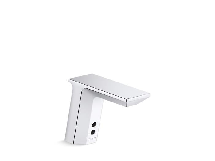 Kohler - Geometric Touchless Single-Hole Lavatory Faucet With Insight Sensor Technology, Dc-Powered, Less Drain, 0.35 Gpm