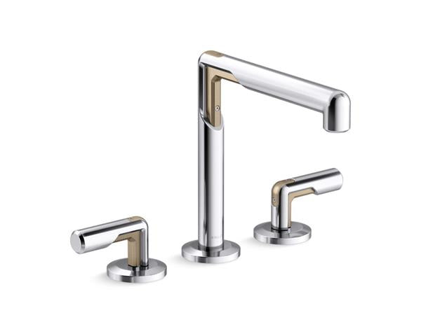 Kallista - Vice Deck Mount Bath Faucet - Brushed Broze/Polished Chrome