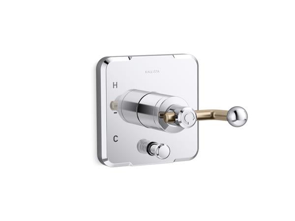 Kallista - Vice Pressure Balance Trim with Diverter, Crank Handle - Brushed Broze/Polished Chrome