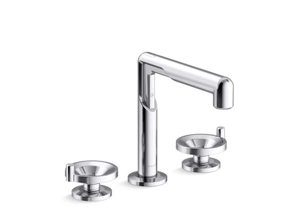 Kallista - Vice Widespread Sink Faucet, Wheel Handles - Polished Chrome