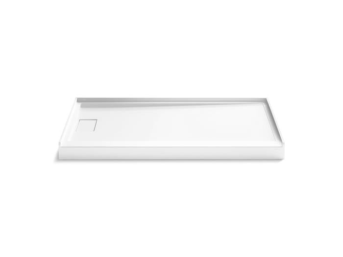 Kohler - Stoneridge 60X32 Inch Shower Base, Lh Trench Drain - Honed White