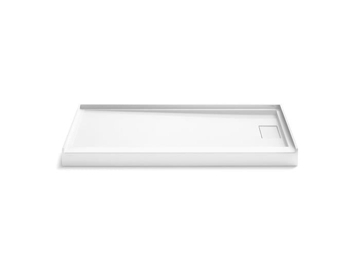 Kohler - Stoneridge 60X30 Inch Alcove Shower Base, Right Trench Drain - Honed White