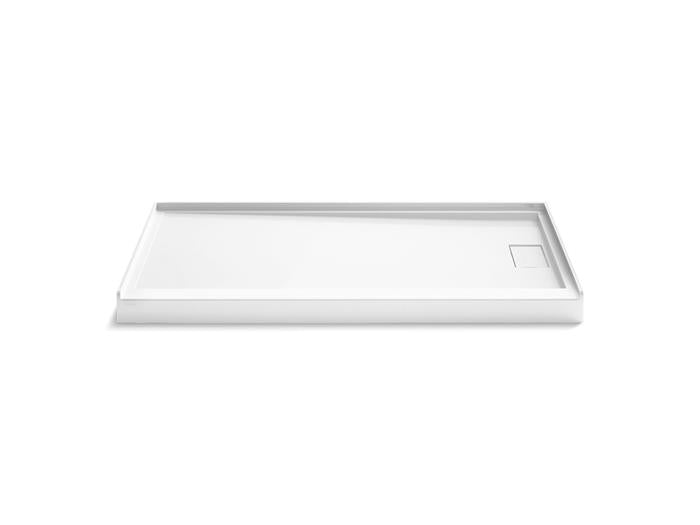 Kohler - Stoneridge 66X34 Inch Shower Base, Rh Trench Drain - Honed White