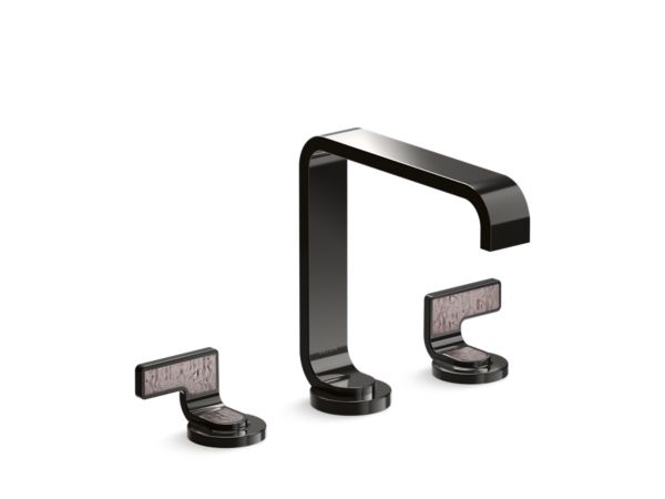 Kallista - Guise Widespread Sink Faucet, Standard Spout, Light Dusty Wave Lever Handles