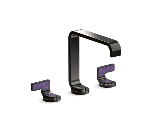 Kallista - Guise Widespread Sink Faucet, Standard Spout, Deep Violet Diamond Lever Handles