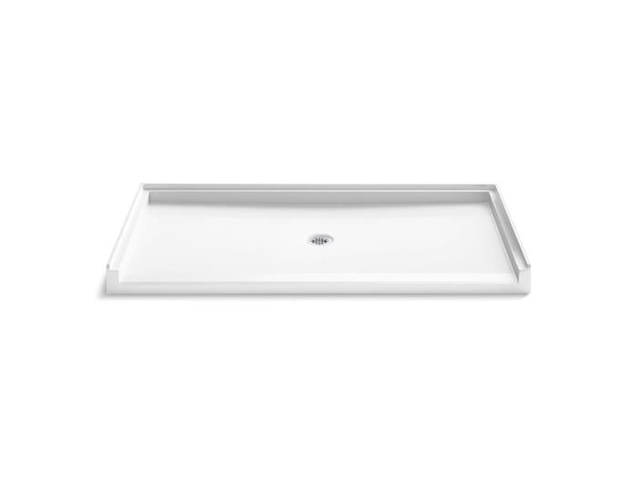 Kohler - Stoneridge 66X34 Inch Shower Base, Center Drain-Roll In Ada - Honed White