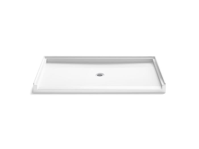 Kohler - Stoneridge 62X34 Inch Shower Base, Center Drain-Roll In Ada - Honed White