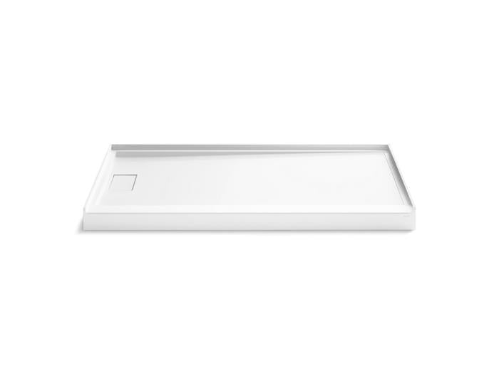Kohler - Stoneridge 66X34 Inch Shower Base, Lh Trench Drain - Honed White