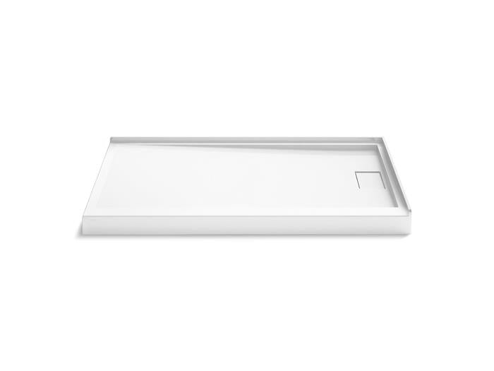 Kohler - Stoneridge 60X36 Inch Shower Base, Rh Trench Drain-Dt - Honed White