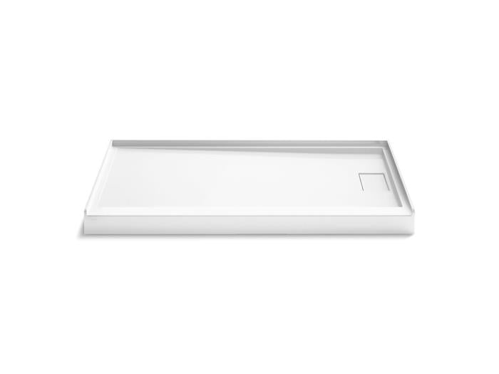 Kohler - Stoneridge 60X34 Inch Shower Base, Rh Trench Drain - Honed White