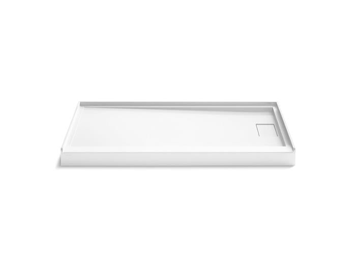 Kohler - Stoneridge 60X32 Inch Shower Base, Rh Trench Drain - Honed White