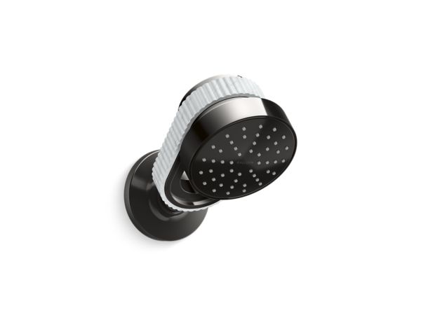 Kallista - Bandeau Air-Induction Showerhead with Arm, White Carrara band