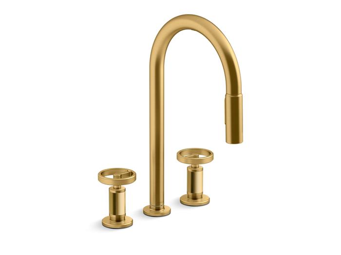 Kohler - Billet Touchless Pull-Down Kitchen Faucet - Circle Hanldes