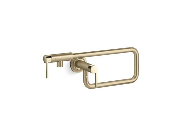 Kallista - Juxtapose Wall-Mount Pot Filler with French Gold Accents